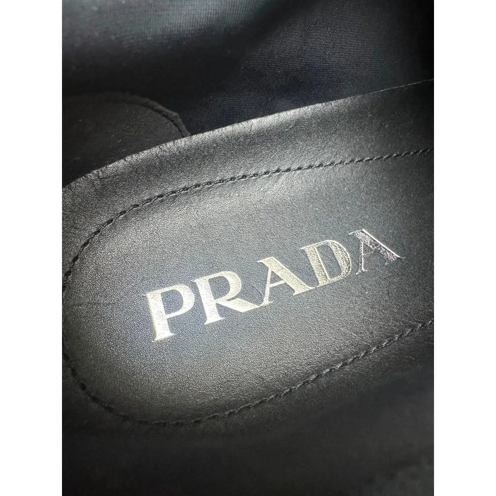 NWB Prada Crossection Low Top Slip On Sneakers Black Yellow Mens Size 7 UK